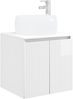 vidaXL Wandmontierte Waschtisch Hochglanz Weiß 49,5 x 44,5 x 66 cm 890456 Bild 2