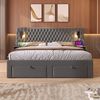Flieks Polsterbett, Doppelbett 180×200cm mit 2 Nachttische 4 Schublade Leselicht USB-Laden Bild 3
