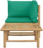vidaXL 2-tlg. Garten-Lounge-Set mit Grünen Kissen Bambus 362292 Bild 4