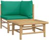 vidaXL 2-tlg. Garten-Lounge-Set mit Grünen Kissen Bambus 362292 Bild 2