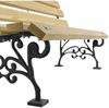 Casa Padrino Parkbank - Stadtbank Naturfarben / Schwarz 180 cm - Garten Accessoires Bild 2