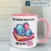 Momentals Tasse 55. Geburtstag Frau – „Eines morgens bist du 55“ – Geschenk Frauen, Gratis Versand · Links-&Rechtshänder · Spülmaschinenfest Bild 2