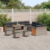 vidaXL Gartensofa-set mit Kissen 18 pcs Grau Poly-Rattan 3365323 Bild 3