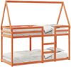 vidaXL Etagenbett mit Dach Wachsbraun 80x200 cm Massivholz Kiefer 3282083 Bild 2