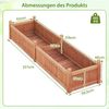 Blumenkasten Hochbeet Holz Pflanzkasten mit Trennwand Entwässerungslöchern & Vliesstofffolie Gartenbeet Pflanzbeet 227 x 59,5 x 40 cm Braun Bild 2