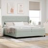 vidaXL Boxspringbett mit Matratze Hellgrau 200 x 200 cm Samt 3340946 Bild 1