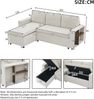 Merax Dreisitzer-Sofa, Ecksofa mit Stauraum 202x136x85cm, L-Formiges Schlafsofa, Seitlicher Stauraum, Chenille Couch, 120kg belastbar, Kann links oder rechts montiert werden, Beige Bild 4