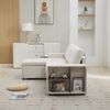 Merax Dreisitzer-Sofa, Ecksofa mit Stauraum 202x136x85cm, L-Formiges Schlafsofa, Seitlicher Stauraum, Chenille Couch, 120kg belastbar, Kann links oder rechts montiert werden, Beige Bild 5
