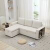 Merax Dreisitzer-Sofa, Ecksofa mit Stauraum 202x136x85cm, L-Formiges Schlafsofa, Seitlicher Stauraum, Chenille Couch, 120kg belastbar, Kann links oder rechts montiert werden, Beige Bild 3