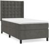 vidaXL Boxspringbett mit Matratze Dunkelgrau 90x190 cm Samt 3132892 Bild 2