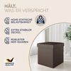 CASARIA® Faltbarer Sitzhocker mit Stauraum Kunstleder Braun Bild 3