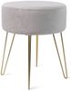 Zedelmaier Sitzhocker Runder Sitzhocker Samt Schminktisch Fußhocker Ottoman Metallbeinen (Set) Bild 1
