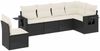 vidaXL 6-tlg. Garten-Sofagarnitur mit Kissen Schwarz Poly Rattan 3252563 Bild 2