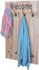 Wandgarderobe HWC-C89 Welcome, Garderobe Garderobenpaneel, Shabby-Look Vintage, 91x60cm ~ naturbraun Bild 4
