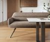 Esszimmerbank Taya-Flex 300 cm Strukturstoff Soft Taupe Kreuzgestell kantig Graphit Taschenfederkern Bild 2