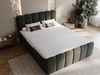 GrainGold Boxspringbett mit Bettkästen CLOUD, Modern Bett mit Kopfteil, 180x200 cm, Dunkelgrau (1x Bett + 1x Topper) Bild 2