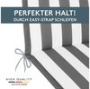 LILENO HOME Liegenauflage perfekt für Strandliege, Sonnenliege Auflage, Gartenliege Auflage, (1er Set), Polster Auflage für Rollliegen Blockstreifen Grau, Sitzpolster Bild 4