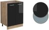 Küchenunterschrank R-Line Schwarz Hochglanz 60 cm , AP Eiche Vicco Bild 5