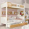 Etagenbett mit Lattenrost, Rausfallschutz, 2 Liegeflächen und Schubladen, 90x200 cm, Kinderbett, Kiefer Bild 3