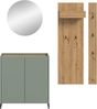 Garderobenkombination B/H/T: 197x206x32 cm in Salbei Nachbildung und Artisan Oak Nachbildung Bild 2