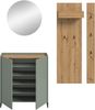 Garderobenkombination B/H/T: 197x206x32 cm in Salbei Nachbildung und Artisan Oak Nachbildung Bild 3