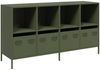 vidaXL Sideboard Olivgrün 135x39x73,5 cm Kaltgewalzter Stahl 3307165 Bild 2