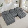 3-Sitzer Sofa 288×165×79 cm aus Granular Fleece rahmenlos modular mit 2 Ottomanen, grau Bild 3