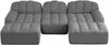 3-Sitzer Sofa 288×165×79 cm aus Granular Fleece rahmenlos modular mit 2 Ottomanen, grau Bild 5