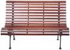 Gartenbank HWC-F97, Sitzbank Parkbank Holzbank, 2-Sitzer Gusseisen Holz 122cm 22kg ~ braun Bild 3