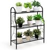 KOMFOTTEU Blumenständer Blumentreppe Blumenregal, 3 Ebenen Metall Pflanzenständer Bild 5