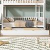 Etagenbett 90x200/90x190 mit ausziehbarem Rollbett aus Kiefer & MDF, mit Rutsche, 4-stufiger Leiter und Fallschutz, weiß Bild 5