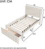 Kindereinzelbett 90×200 cm aus Holz mit Schublade und Stauraum, weiß Bild 4