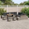 vidaXL Gartensofa-set mit Kissen mit Speicher 14 pcs Grau Poly Rattan 3364803 Bild 3