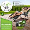 tillvex® Liegestuhl klappbar bis 200 kg Anthrazit | Sonnenliege wetterfest für Balkon, Garten & Terrasse | Outdoor Liege verstellbar mit dickem Polster | Relaxliege mit Nackenkissen, Getränkehalter & Auflage Bild 3