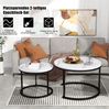 Couchtisch-Set 50x70,5 & 45,5x44 cm in Weiß-Marmoroptik Bild 4