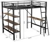 Ulife Hochbett Kinderbett Metallbett Jugendbett mit Schreibtisch und 3 Ablagen Bettgestell Metallbett 90x200 cm Bild 4