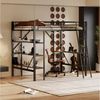 Ulife Hochbett Kinderbett Metallbett Jugendbett mit Schreibtisch und 3 Ablagen Bettgestell Metallbett 90x200 cm Bild 3