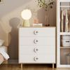 Nachttisch 4-Schubladen Aufbewahrung mit Umfallschutz, Holz/Weiß, Sideboard & Jugendzimmer Bild 3