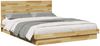 vidaXL Massivholzbett mit Kopfteil ohne Matratze 150x200 cm Eichenholz 3315741 Bild 5