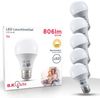 B.K.Licht - 5er Set LED Lampe E27 mit warmweißer Lichtfarbe, 9 Watt, 806 Lumen, Glühbirne, Leuchtmittel, LED Birne, Globe, Glühlampen, Bulb,11x6 cm, Weiß Bild 2