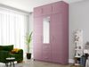 Drehtürenschrank Bado 3D II (Farbe: Pflaume + Gold, mit Schrankaufsatz) Bild 2