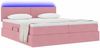 vidaXL Bett mit LED-Lichtleisten mit Kopfteil Rosa 200 x 200 cm Samt 3371608 Bild 3