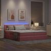 vidaXL Bett mit LED-Lichtleisten mit Kopfteil Rosa 200 x 200 cm Samt 3371608 Bild 5