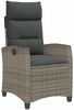vidaXL Gartensessel mit Beistelltisch Verstellbar Grau Poly Rattan 4108271 Bild 2