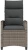 vidaXL Gartensessel mit Beistelltisch Verstellbar Grau Poly Rattan 4108271 Bild 5