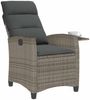 vidaXL Gartensessel mit Beistelltisch Verstellbar Grau Poly Rattan 4108271 Bild 4