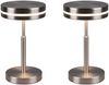 2-er Set kleine LED Tischleuchten rund, Silber, Höhe 25cm Bild 2