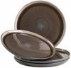 Modernes Speiseteller Set für 4 Personen in aufregendem Vintage Look, große flache Essteller aus Keramik in Grau und Schwarz Bild 5