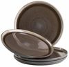 Modernes Speiseteller Set für 4 Personen in aufregendem Vintage Look, große flache Essteller aus Keramik in Grau und Schwarz Bild 4