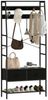 HOMCOM Garderobenständer mit Schuhregal, 2 Schubladen, 8 Haken, Ablage, (Kleiderständer, 1 St, Garderobe), für Eingangsbereich, Flur, Schlafzimmer, Schwarz Bild 2